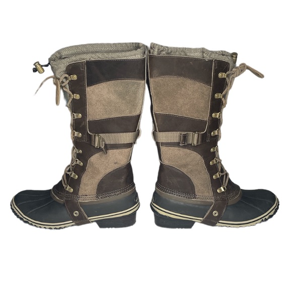 Sorel Conquest Carly Il WP Winter Duck Boots Brown Tan Size 10 - Picture 4 of 11